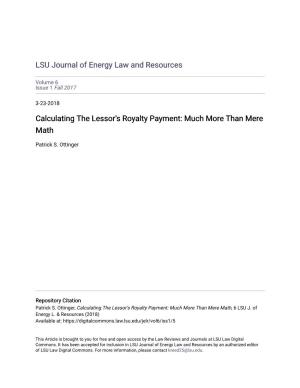 Calculating the Lessor's Royalty Payment: Much More Than Mere Math