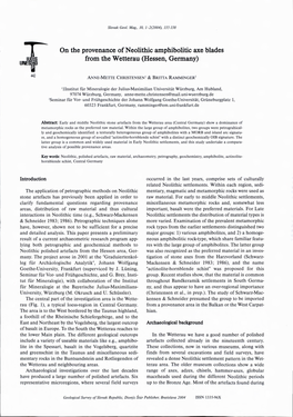 On the Provenance Ofneolithic Amphibolitic Axe Blades from The