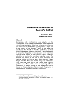4. Baradarism and Politics, Waris Awan, Rizwan