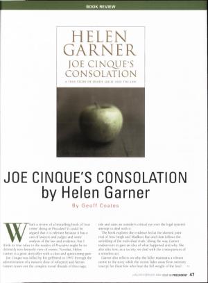 Helen Garner Joe C in Q U E ’S Consolation a True Story of Death