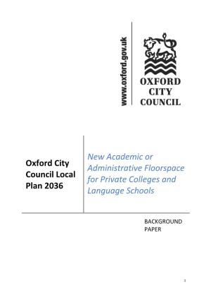 Oxford City Council Local Plan 2036 New Academic Or Administrative