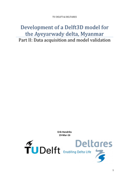 Development of a Delft3d Model for the Ayeyarwady Delta, Myanmar Part II: Data Acquisition and Model Validation