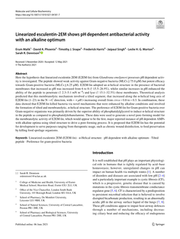 Linearized Esculentin-2EM Shows Ph Dependent Antibacterial Activity With