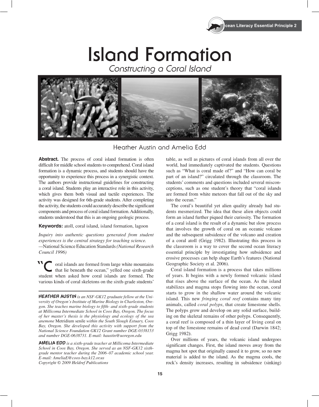 Island Formation, Constructing a Coral Island