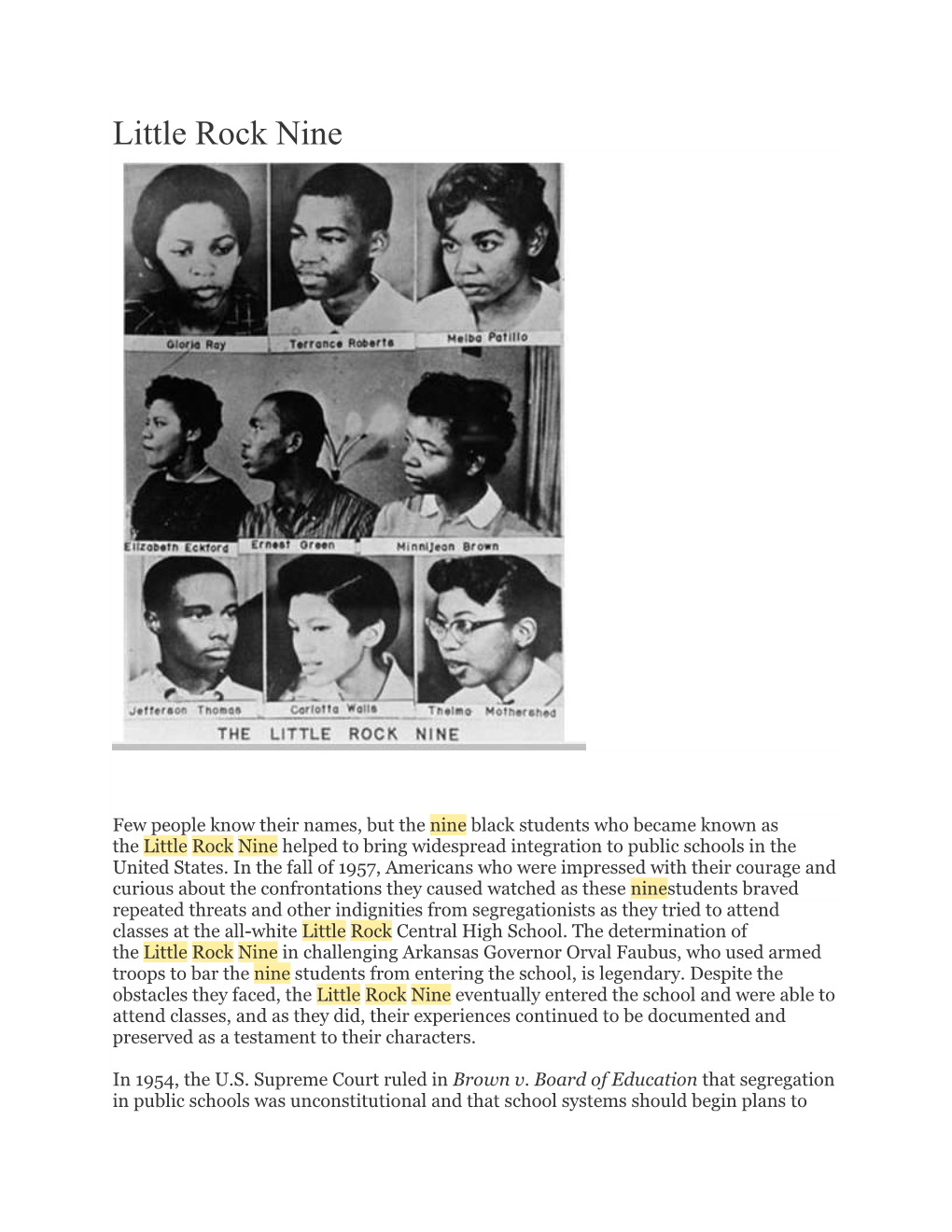 Little Rock Nine