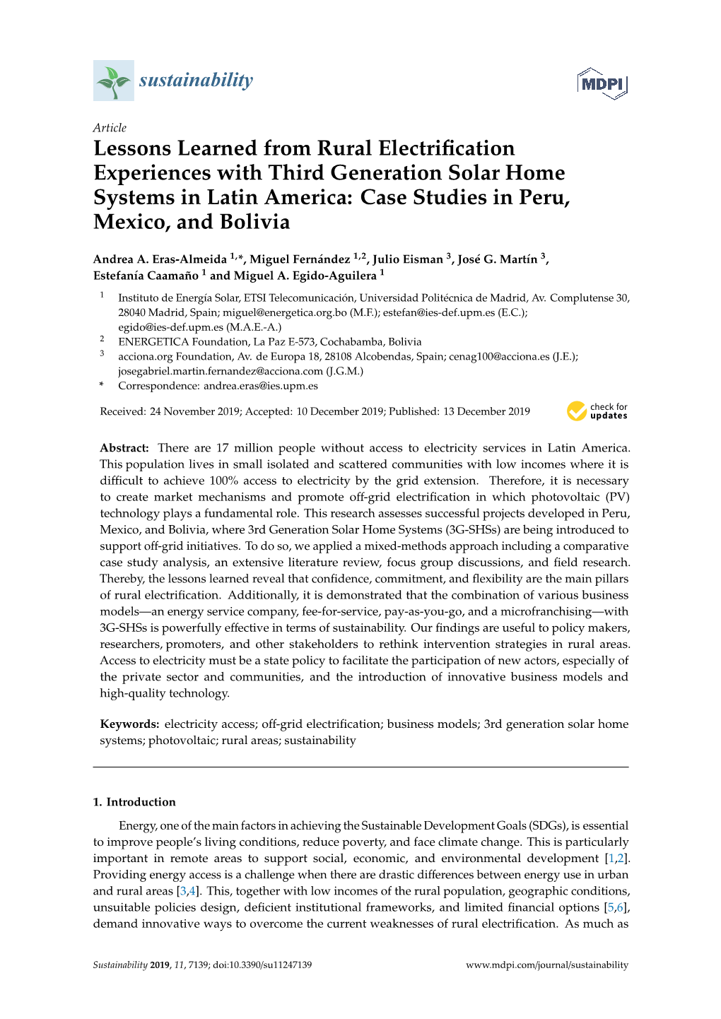 Lessons Learned from Rural Electrification Experiences