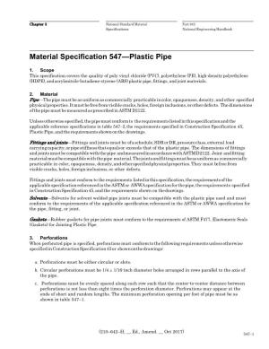 MS 547—Plastic Pipe