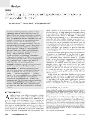 4. Redefining Diuretics Use in Hypertension-Why Select a Thiazide