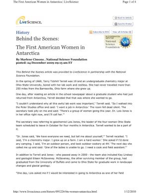 The First American Women in Antarctica | Livescience Page 1 of 4