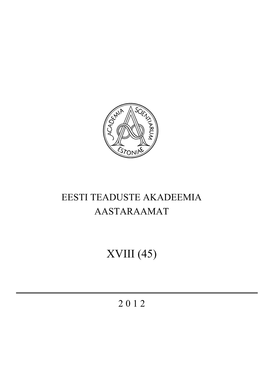 Eesti Teaduste Akadeemia Aastaraamat 2012 XVIII (45)