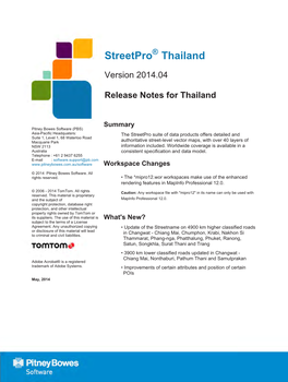 Streetpro Thailand V2014.04 Release Notes