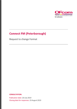 Peterborough) Request to Change Format