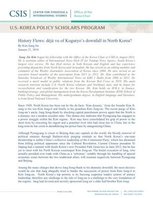 History Flows: Déjà Vu of Koguryo's Downfall in North Korea?