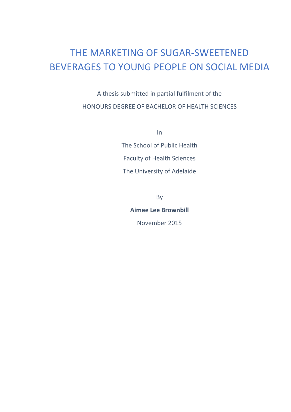 The Marketing of Sugar-Sweetened Beverages to Young People on Social Media