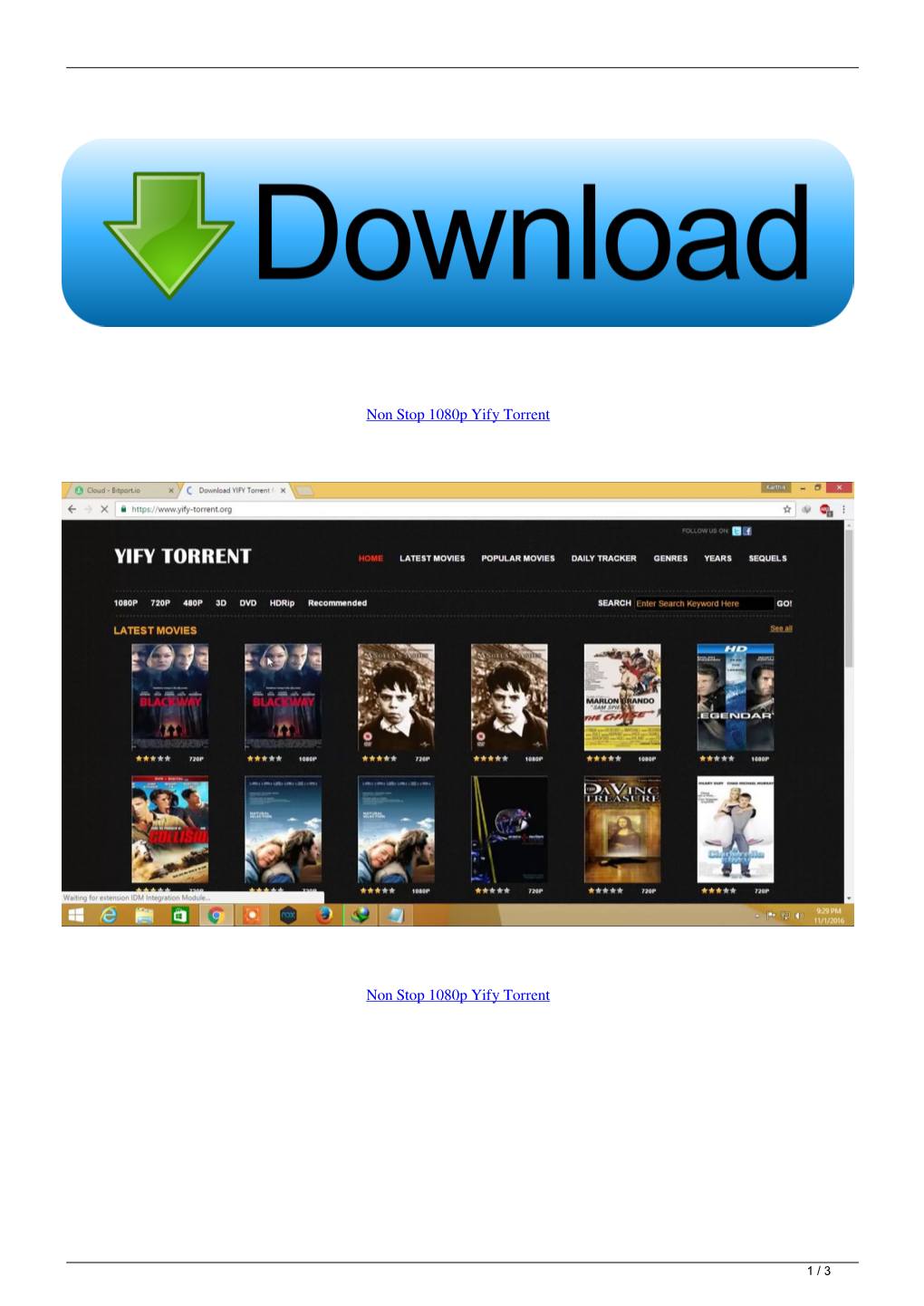 Non Stop 1080P Yify Torrent