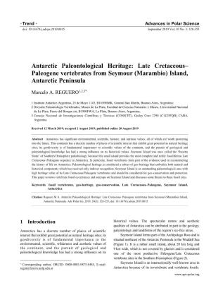 Late Cretaceous– Paleogene Vertebrates from Seymour (Marambio) Island, Antarctic Peninsula