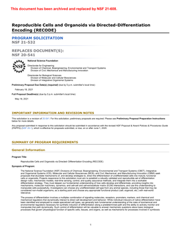 Reproducible Cells and Organoids Via Directed-Differentiation Encoding (RECODE) (Nsf21532) |