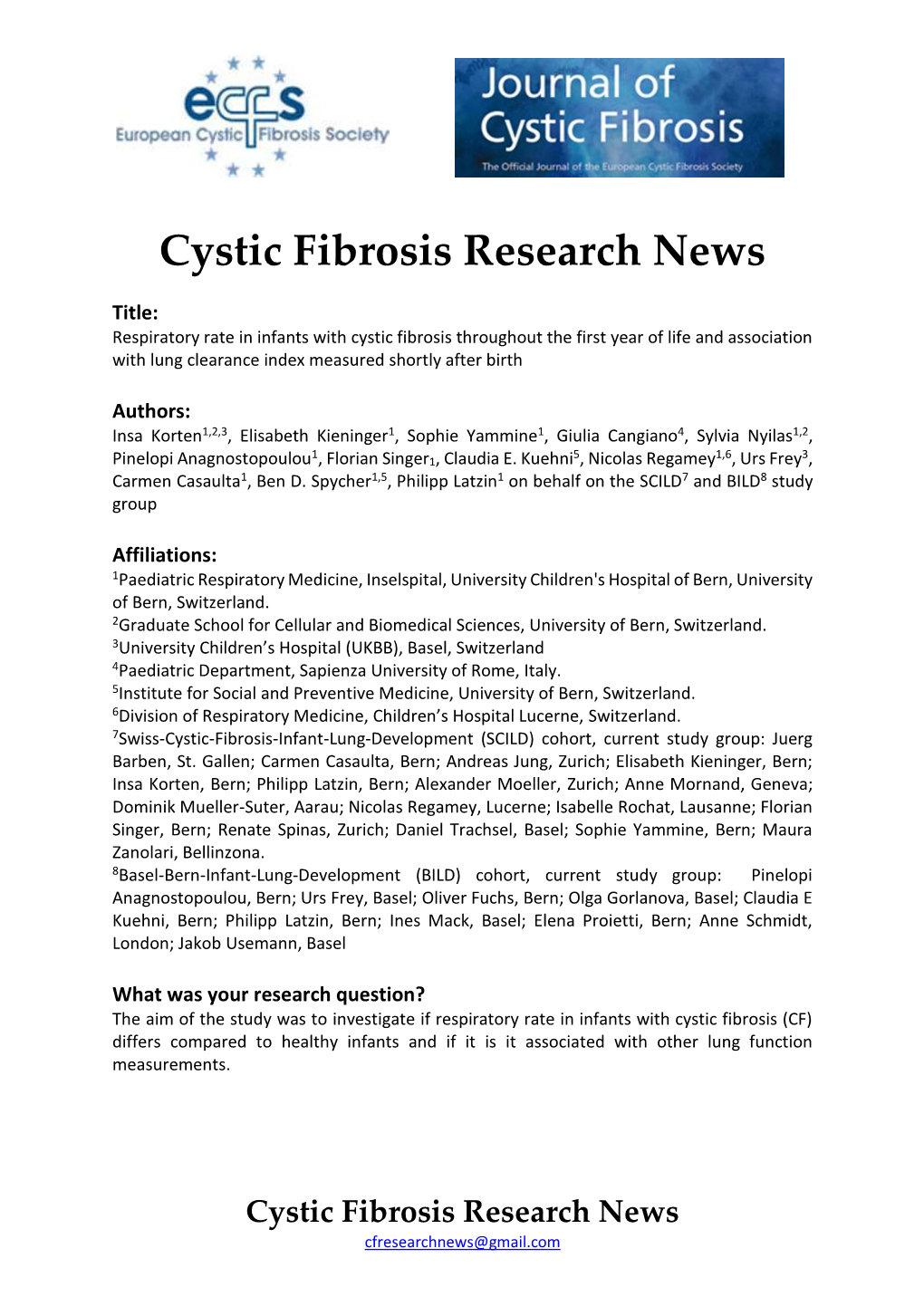 CF Research News Article