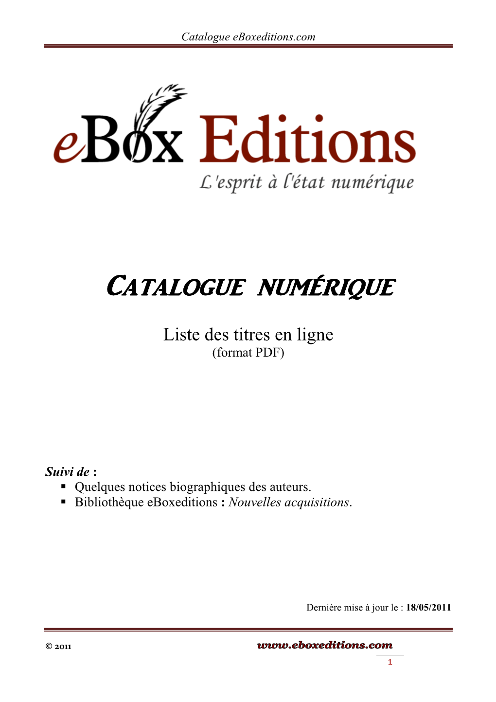 Liste Des Titres En Ligne (Format PDF)