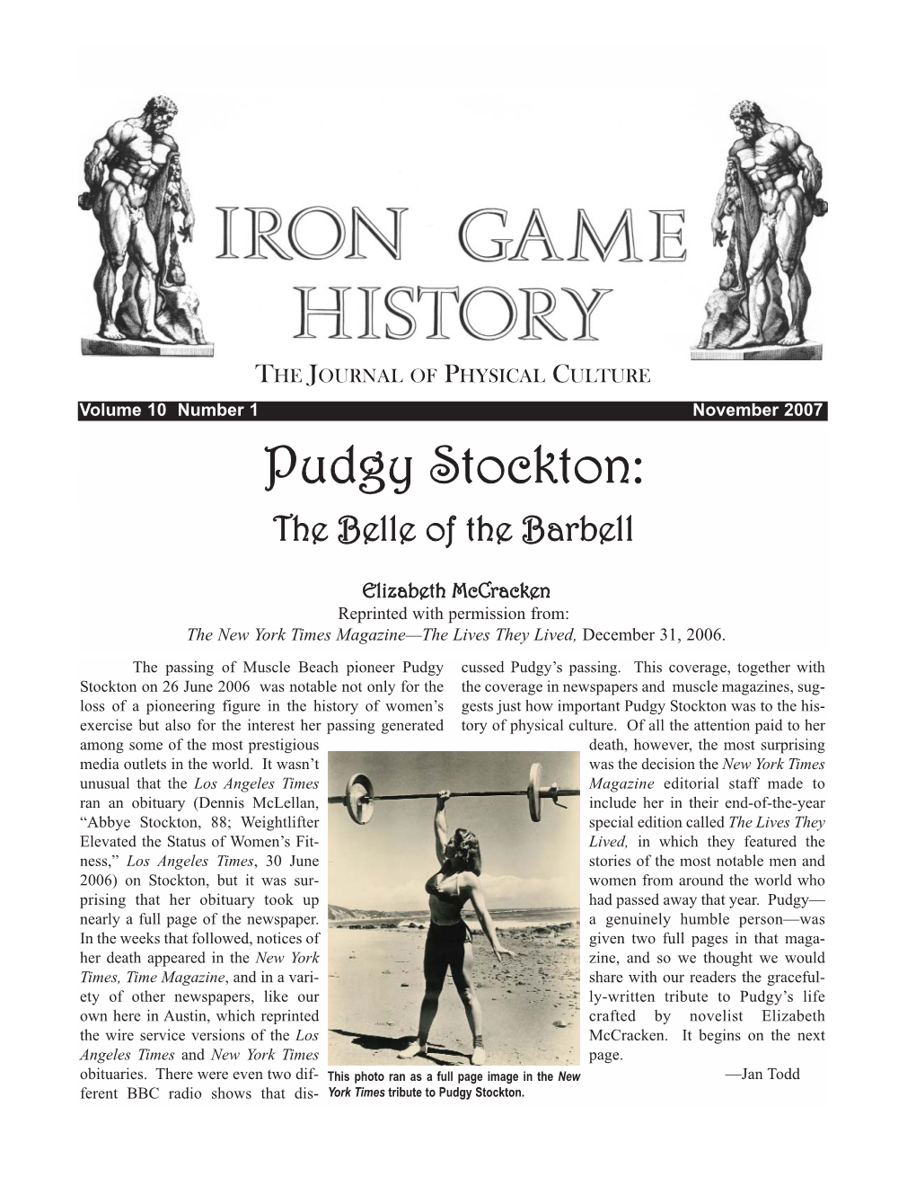 Pudgy Stockton: the Belle of the Barbell