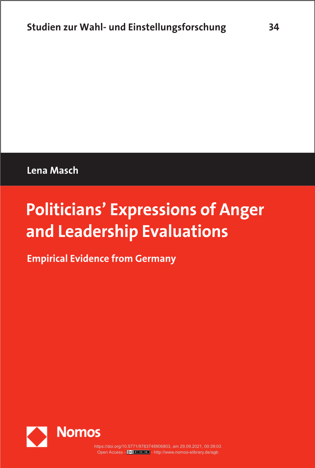 Politicians' Expressions of Anger and Leadership