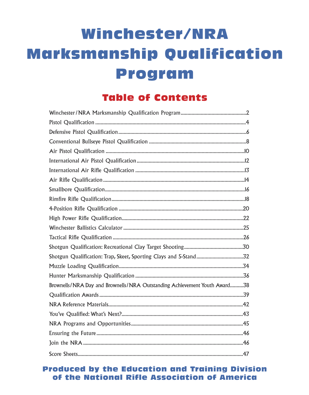 Winchester/NRA Marksmanship Qualification Program