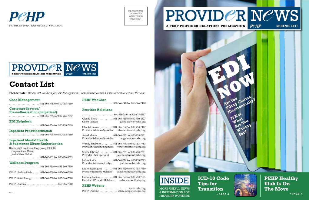 Providers; We Often See Claims Where Them with Large Financial Contact Our EDI Helpdesk Or Your Provider 4 Appeals » Providers Not Contracted Obligations