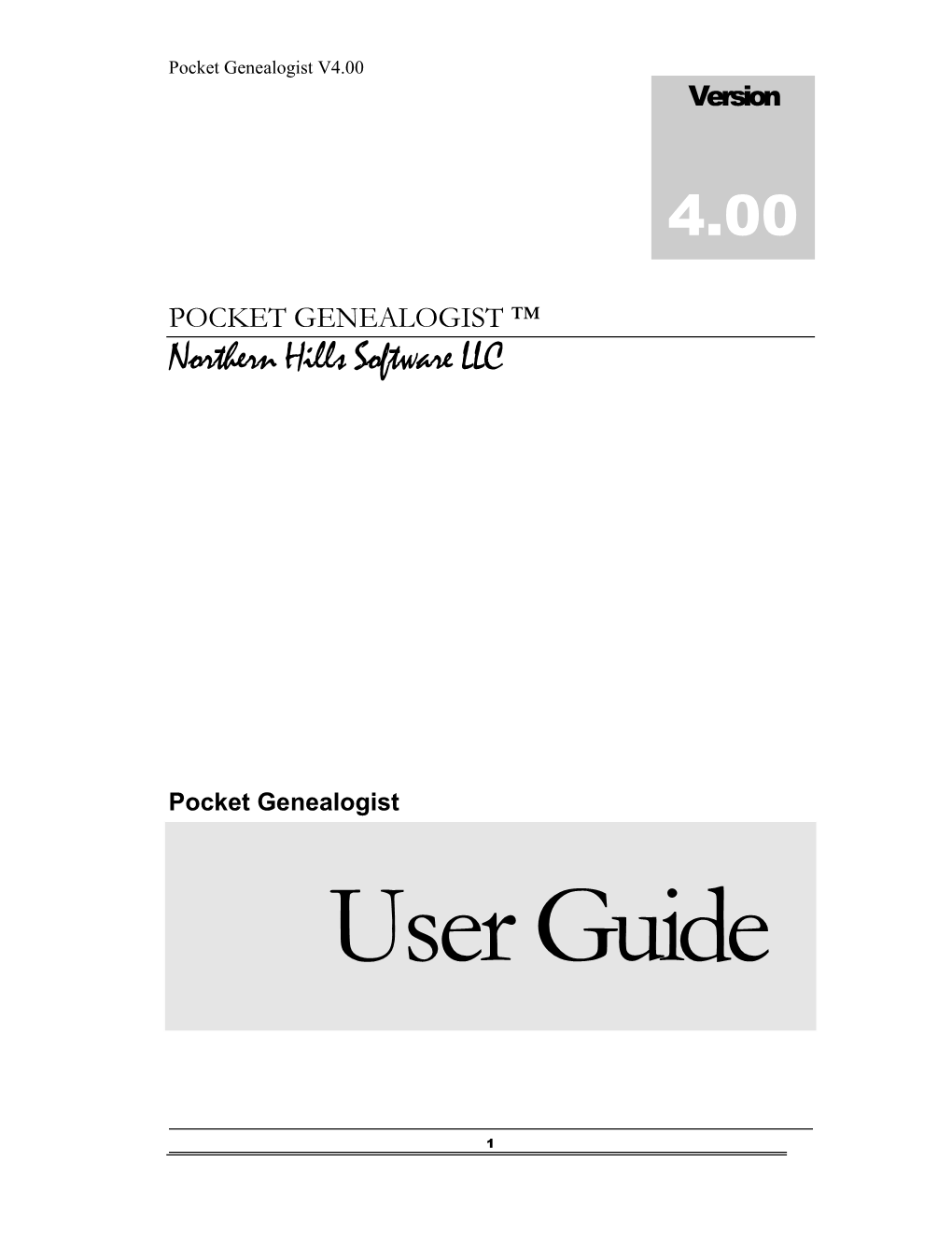 Pocket Genealogist Abbreviated User's Guide