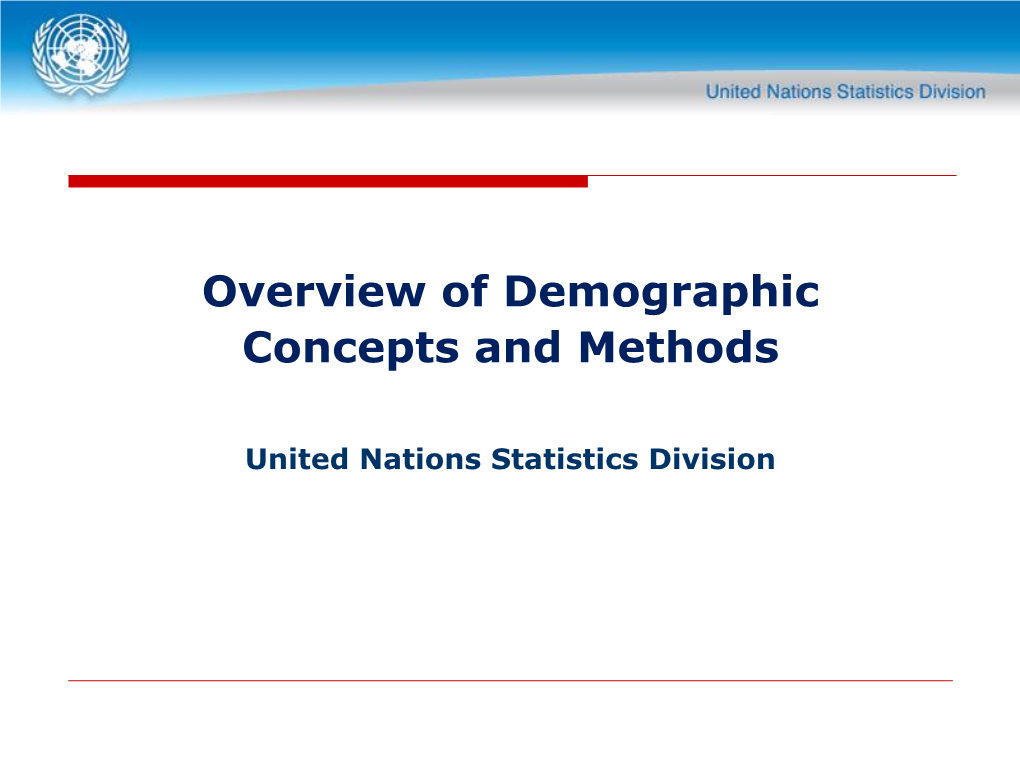 Overview of Demographic Concepts and Methods