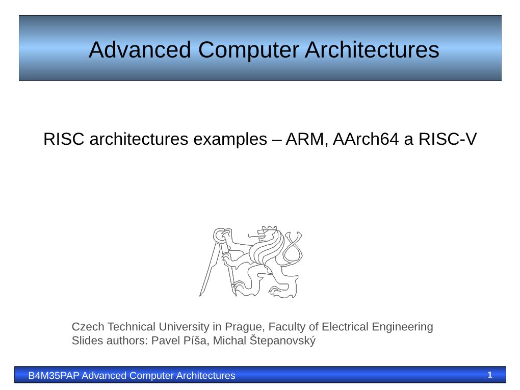 PAP Advanced Computer Architectures 1 ARM Architecture - Registers
