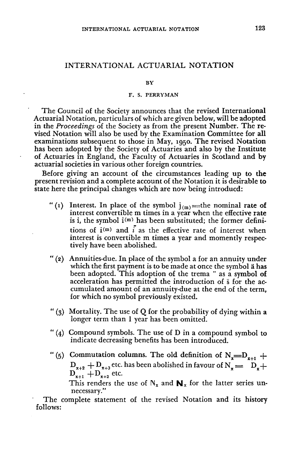 International Actuarial Notation 123