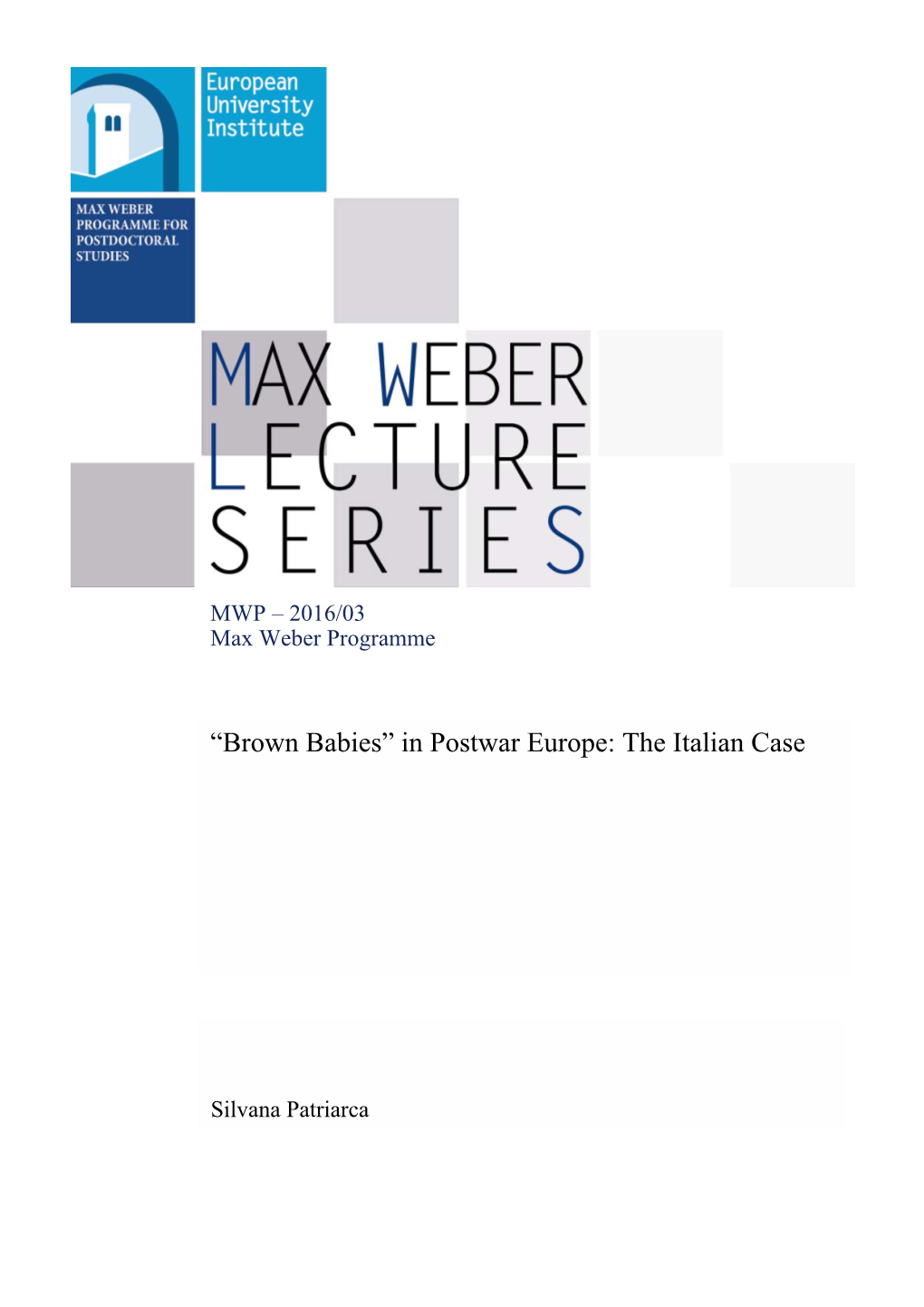 “Brown Babies” in Postwar Europe: the Italian Case