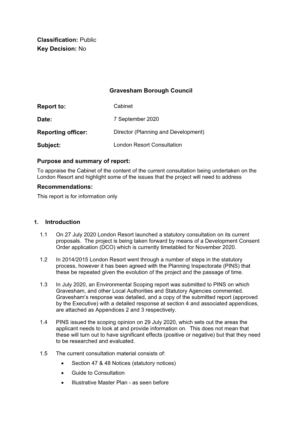 London Resort Consultation PDF 131 KB