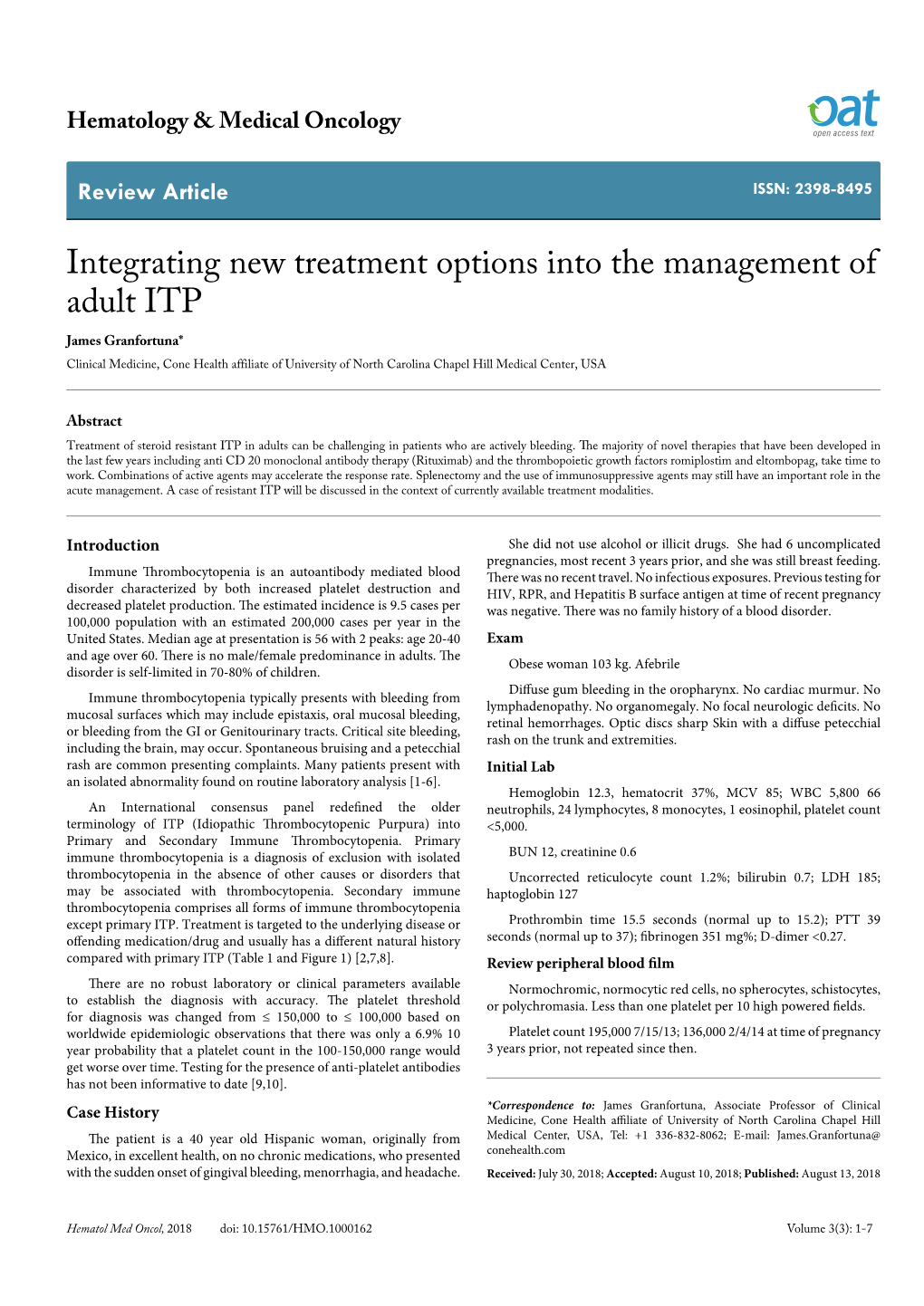 Integrating New Treatment Options Into the Management of Adult