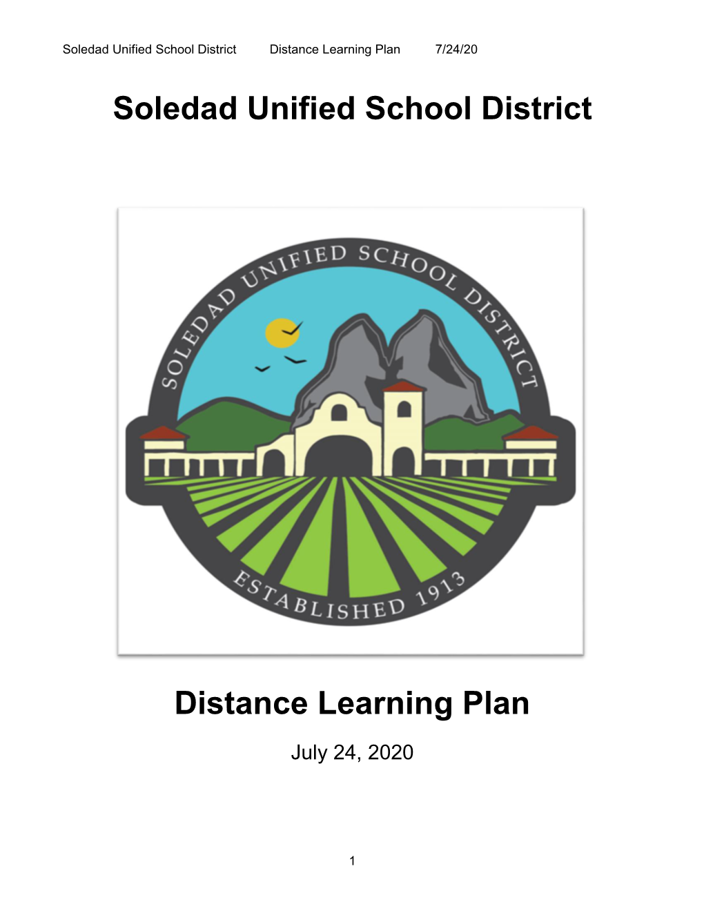 SUSD Distance Learning Plan