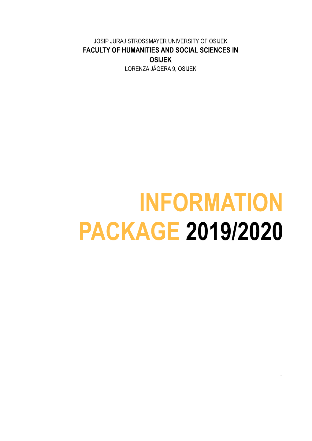 Information Package 2019/2020
