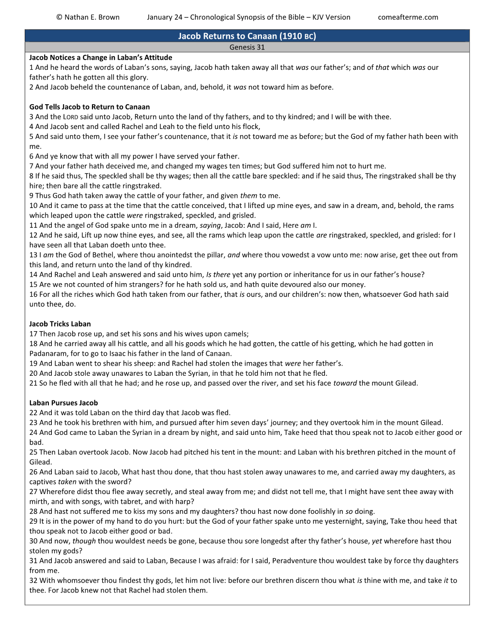 024 January 24 Chronological Synopsis of the Bible