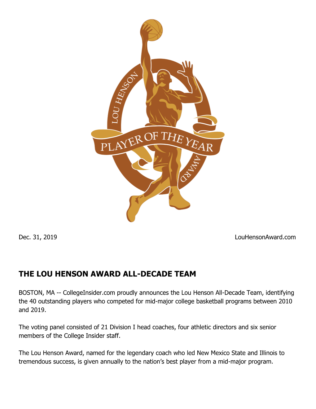 The Lou Henson Award All-Decade Team