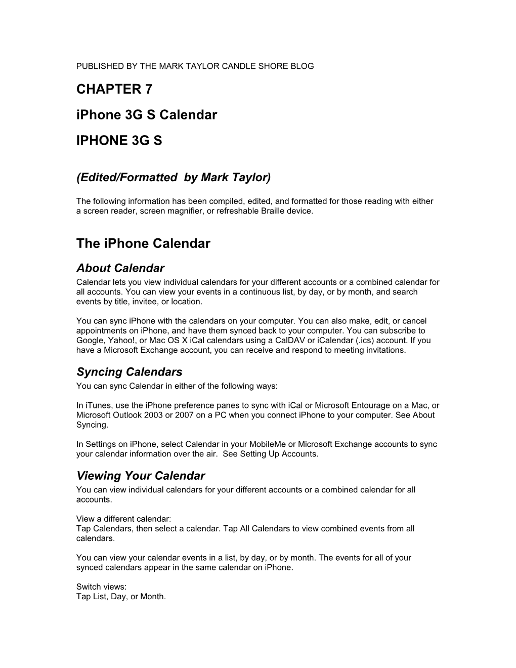 The Iphone 3G S Instructions