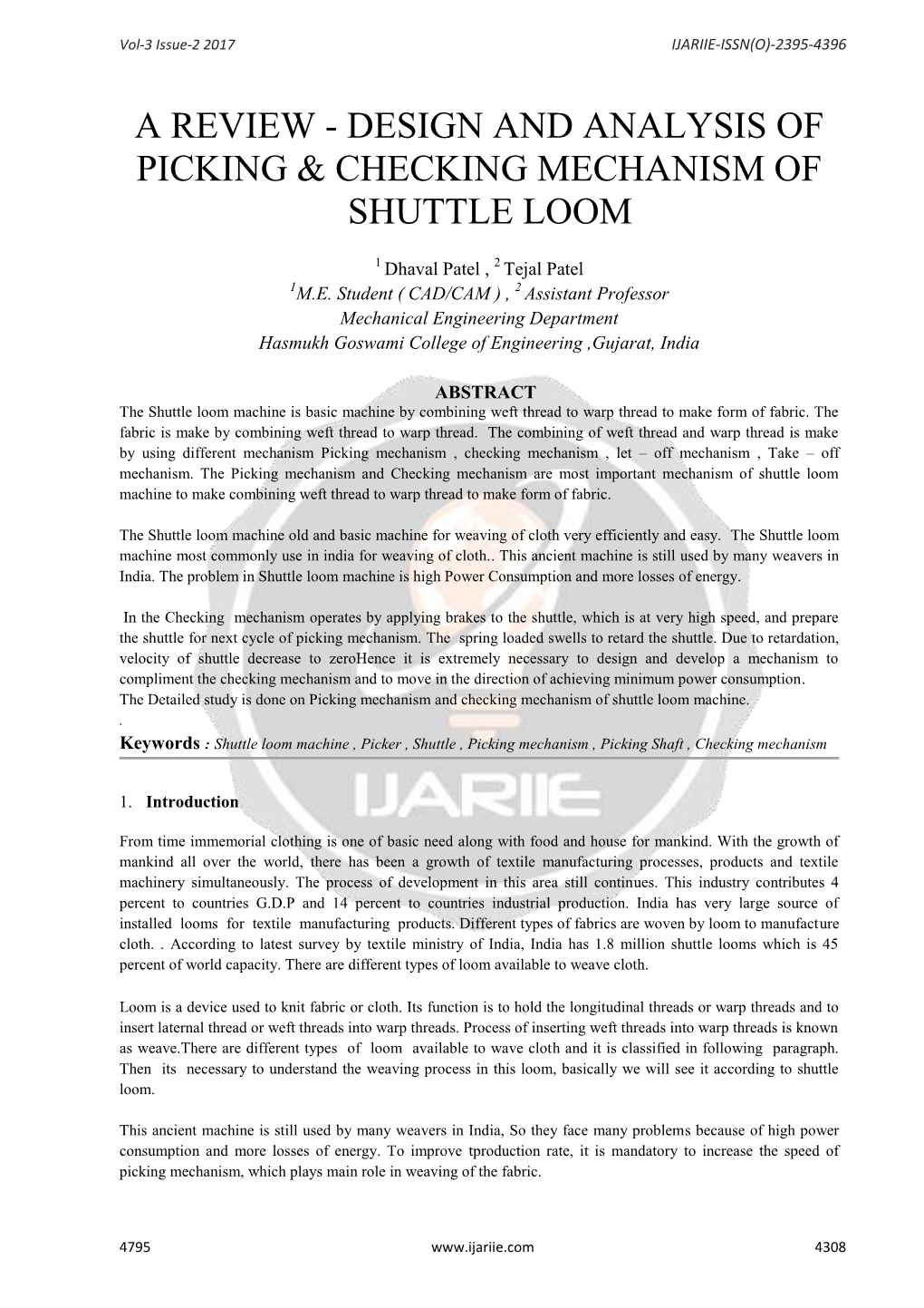 A Review - Design and Analysis of Picking & Checking Mechanism of Shuttle Loom