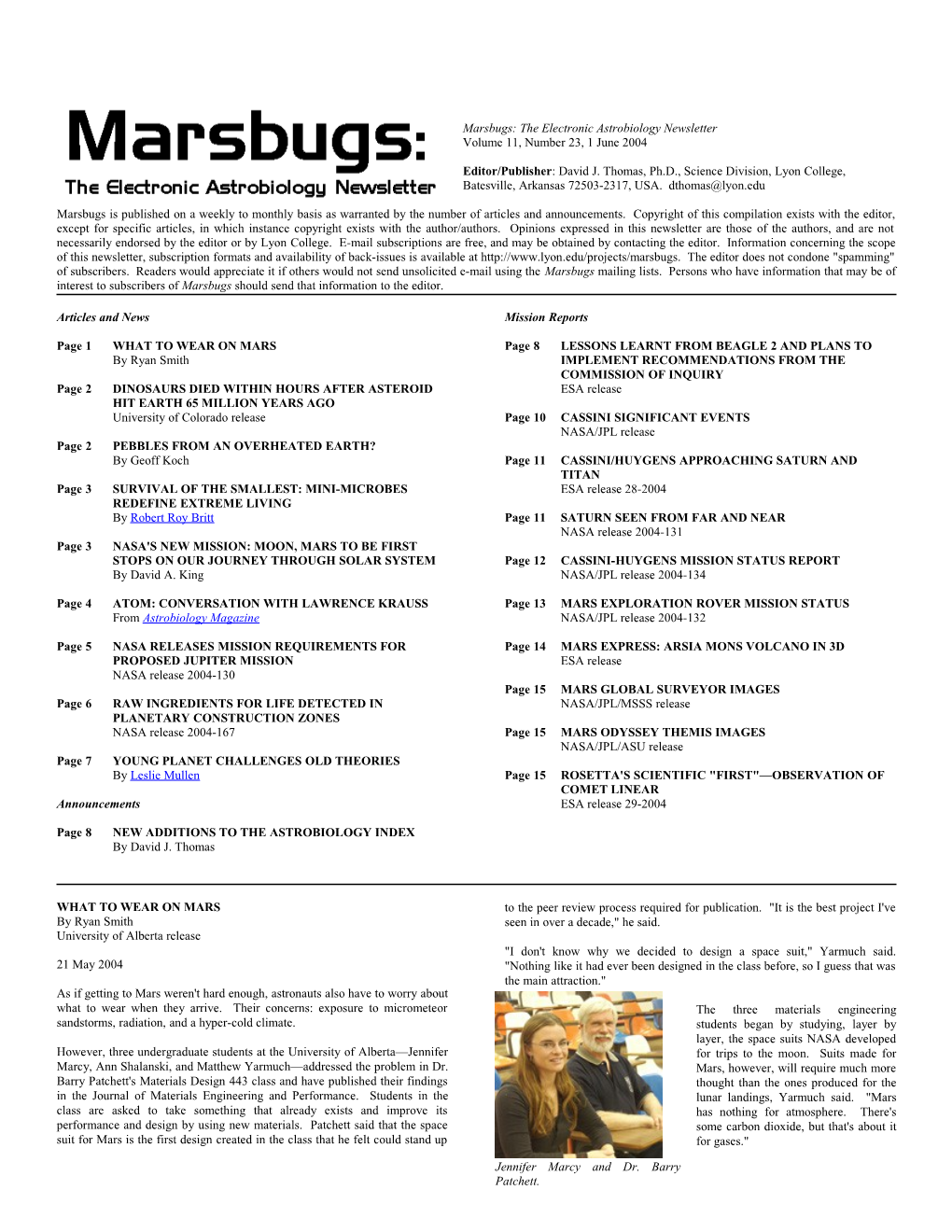 Marsbugs Vol. 11, No. 23