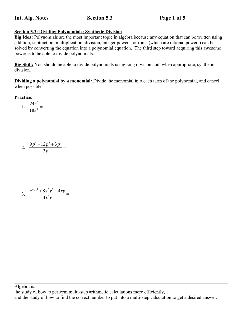 Int Alg Lecture Notes, Section 5.3