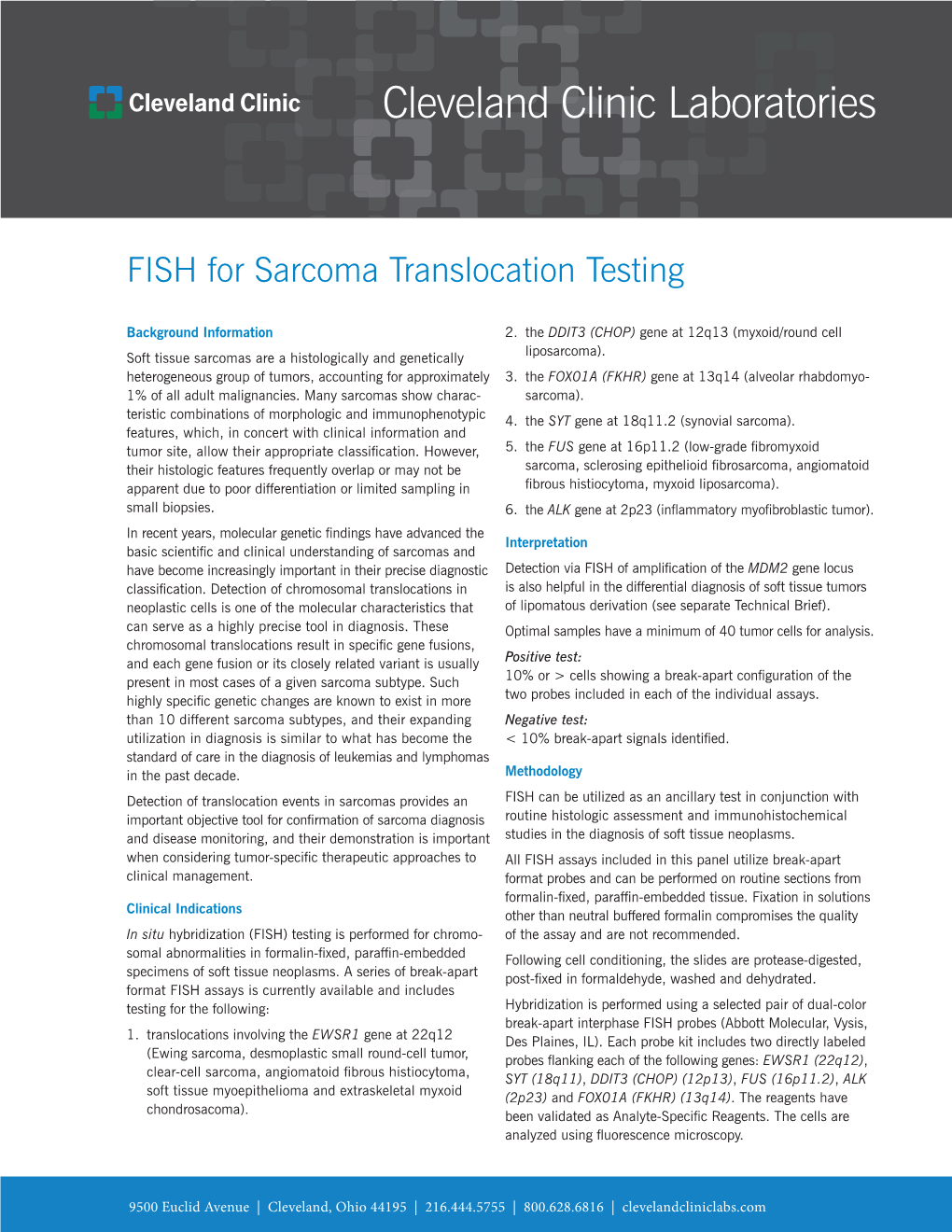 FISH for Sarcoma Translocation Testing