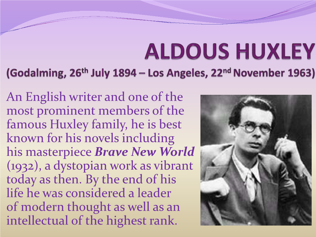 Aldous Huxley