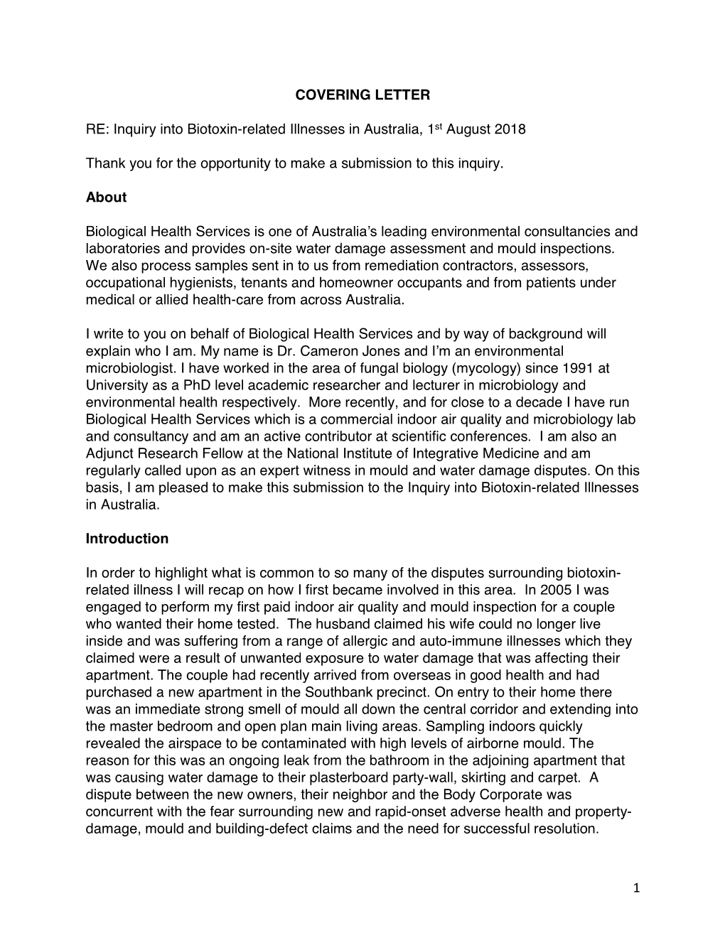 Inquiry Into Biotoxin-Related Illnesses in Australia Submission 33