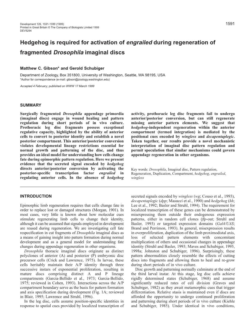 Pattern Regulation in Imaginal Discs 1593