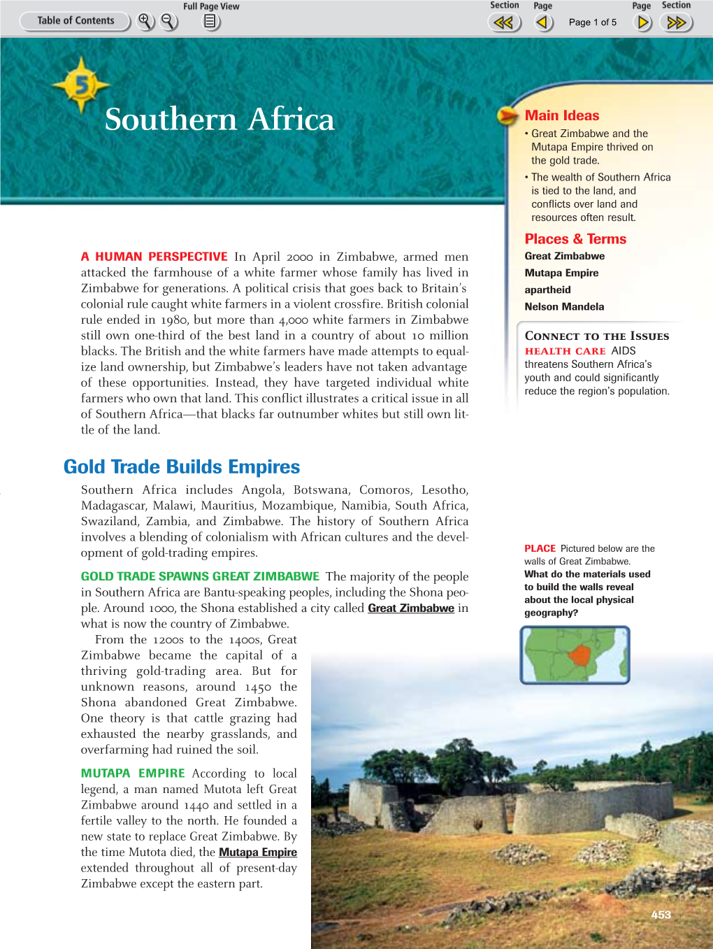 Southern Africa • Great Zimbabwe and the Mutapa Empire Thrived on the Gold Trade