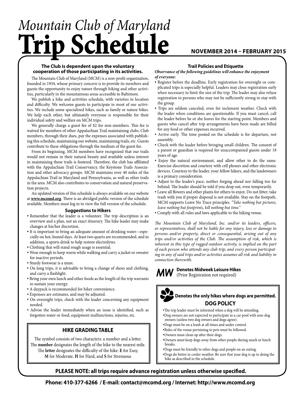 Trip Schedule