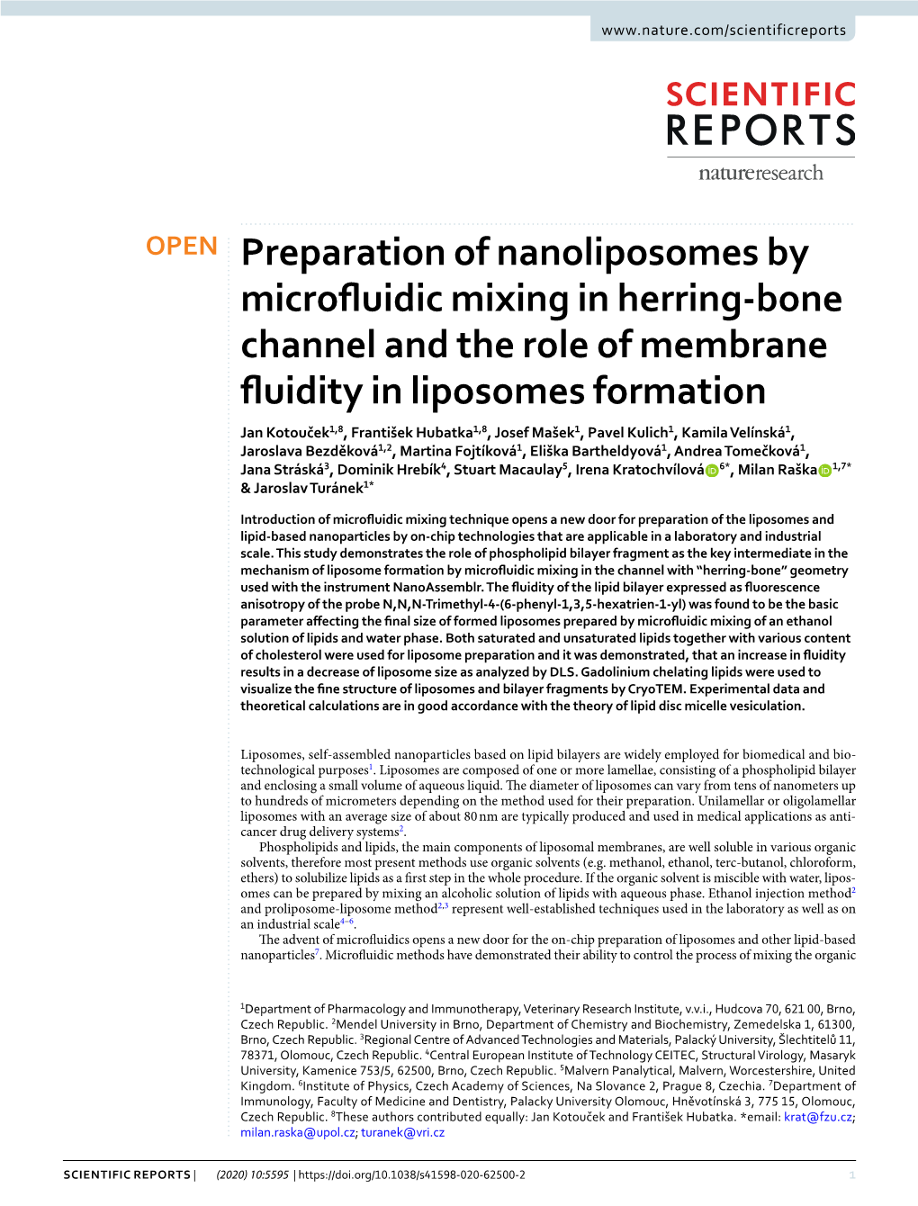 Preparation of Nanoliposomes by Microfluidic Mixing in Herring-Bone