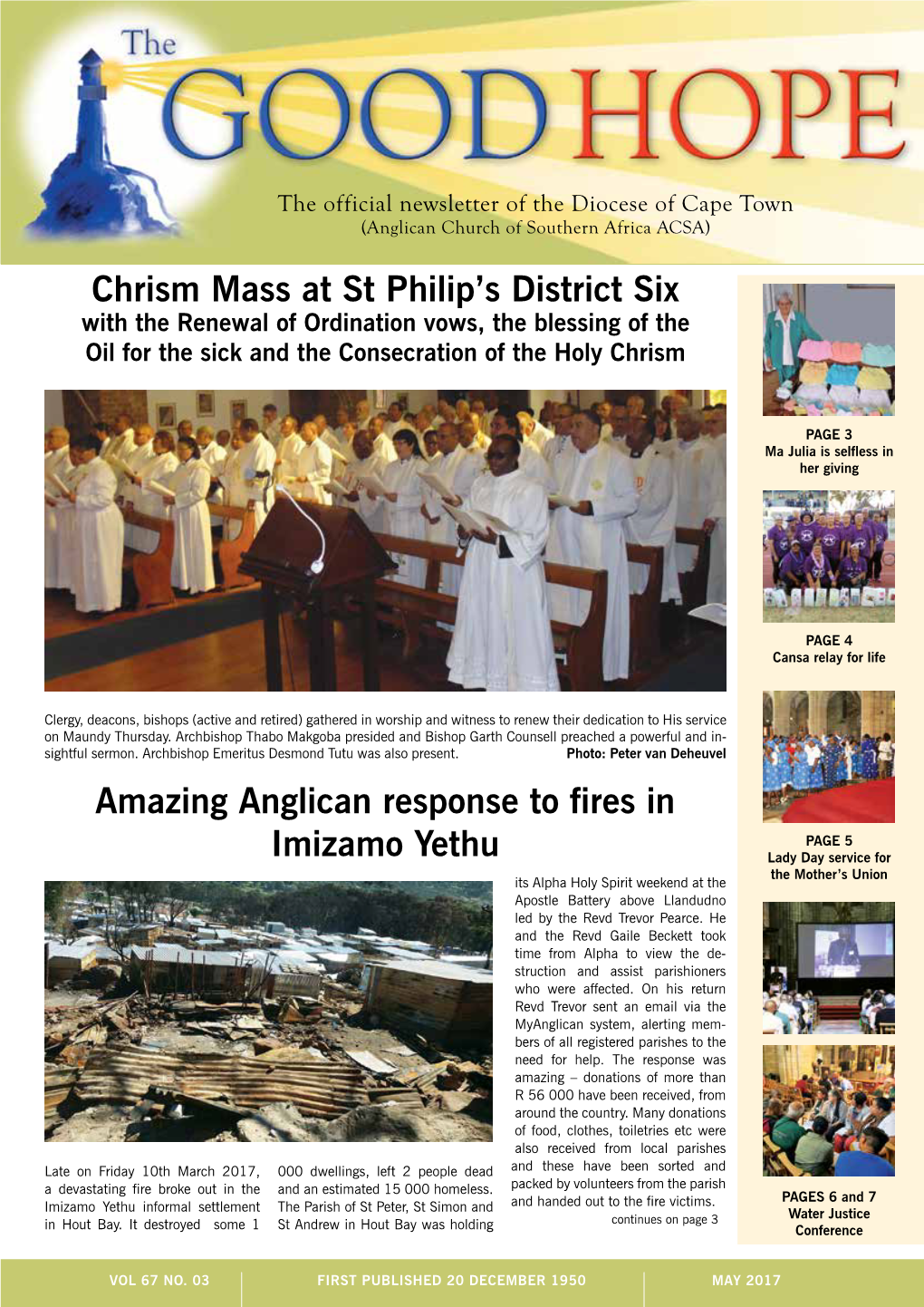 Chrism Mass at St Philip's District Six Amazing Anglican Response to Fires